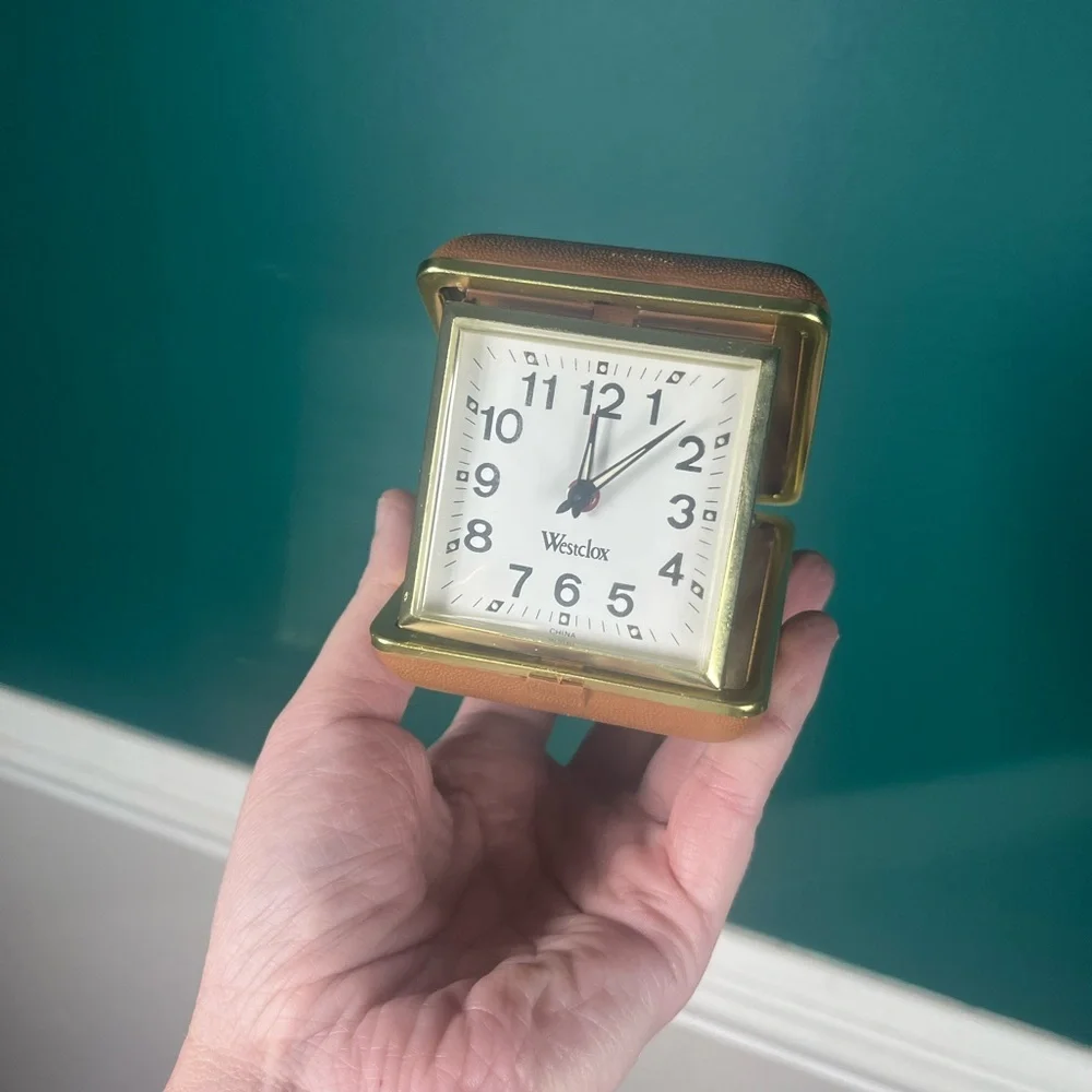 Vintage Gold Folding Travel Alarm Clock